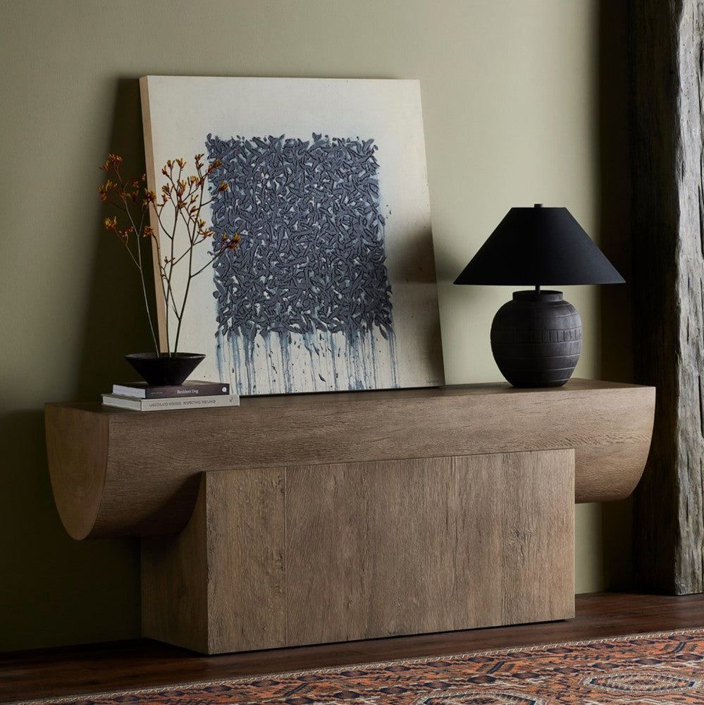 ELBERT CONSOLE TABLE-RUSTIC OAK VENEER